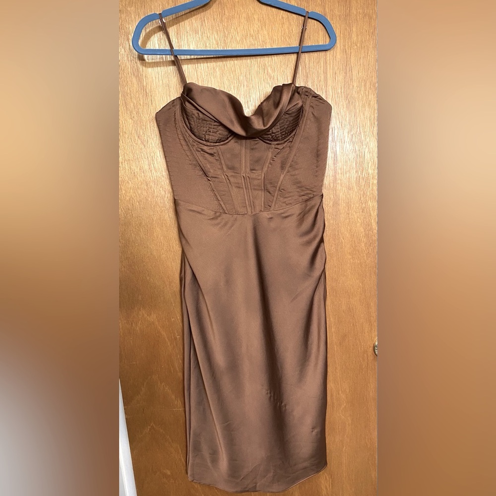 House of CB brown corset dress